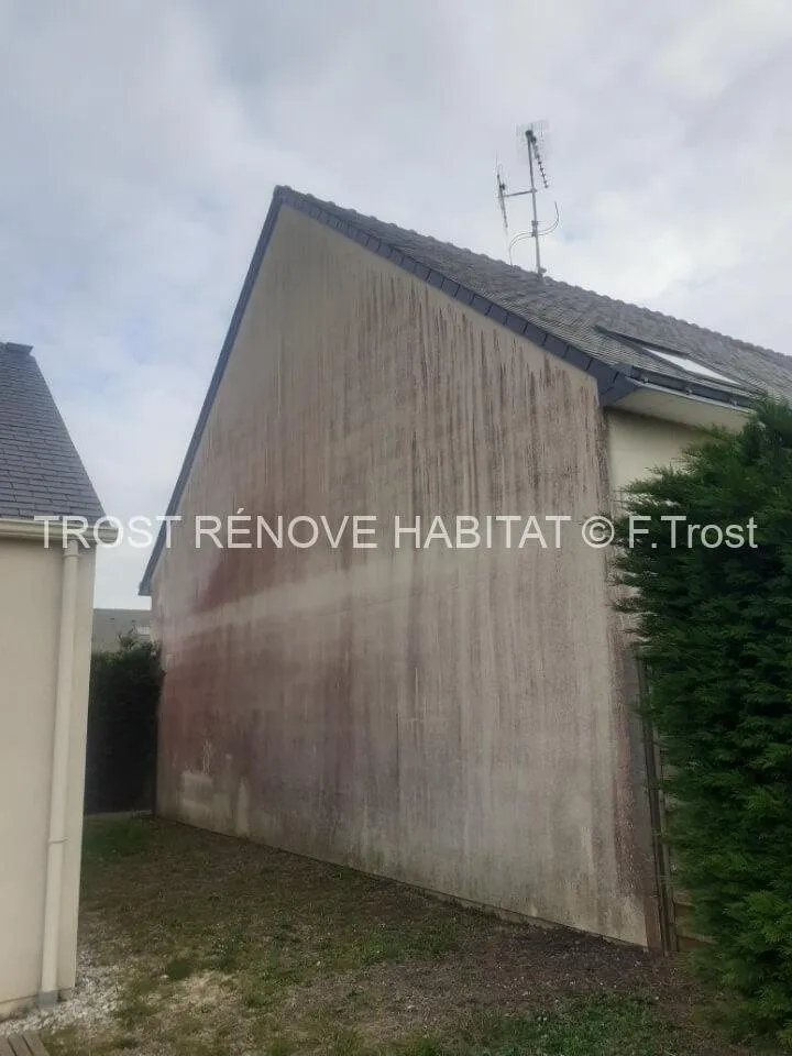 Avant : Nettoyage d'un pignon de façade à Chalonnes-sur-Loire