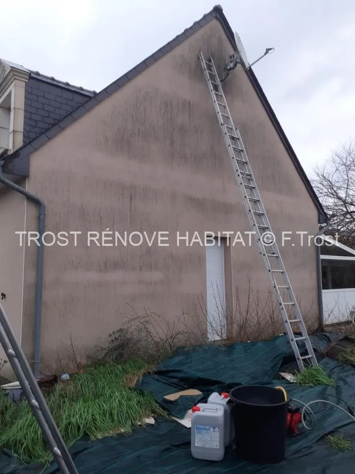 Avant : Nettoyage d'une façade / pignon à Sainte-Gemmes-sur-Loire