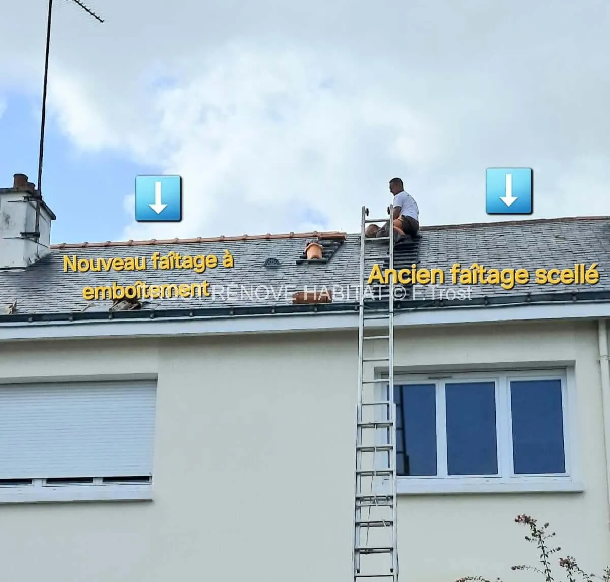 Remplacement d'un faîtage à Angers