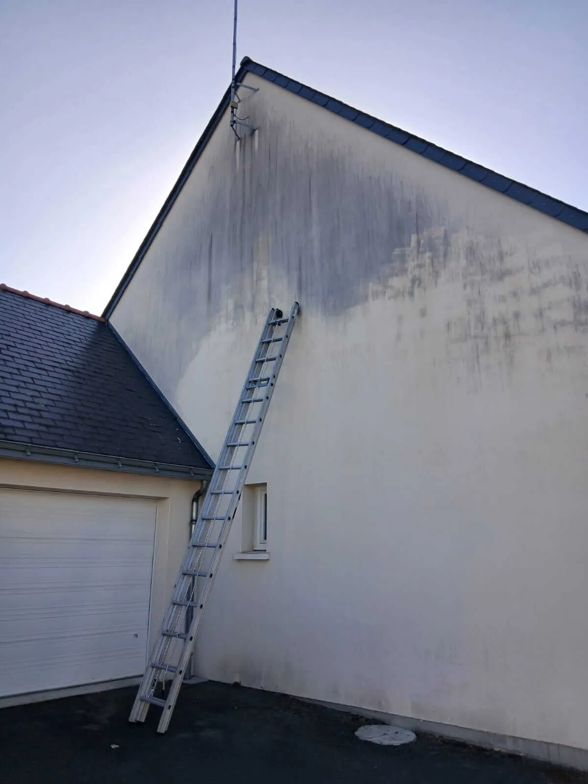 Application d'anti mousse sur une façade à Trélazé